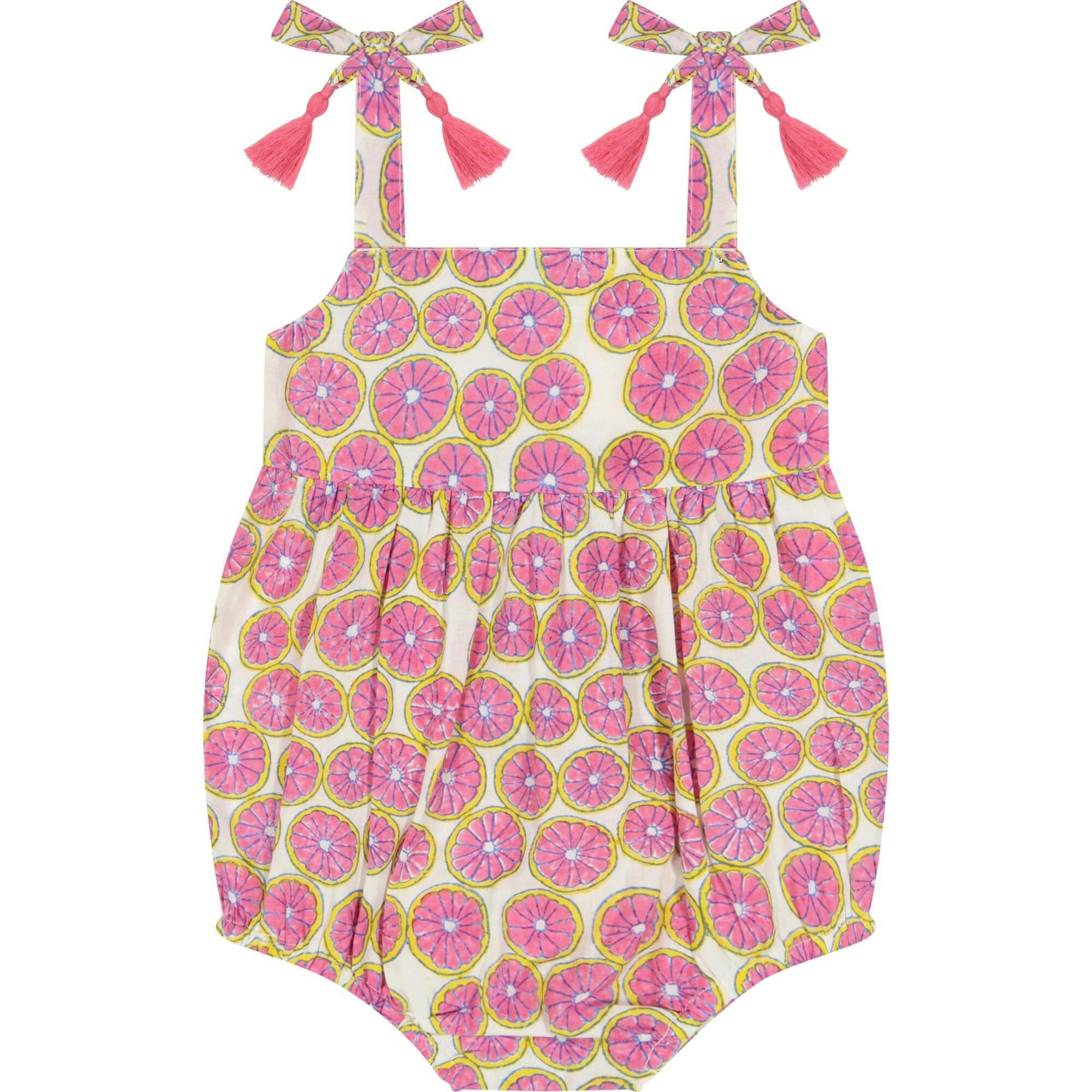 Zoe Shoulder Tie Citrus Romper, Prints