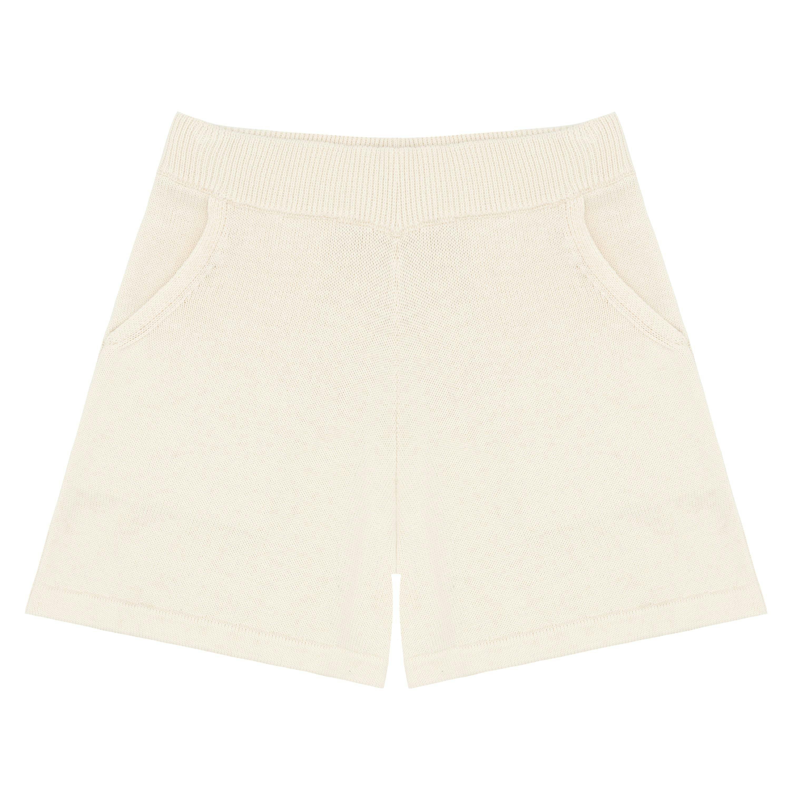 Women's Cream Knit Shorts