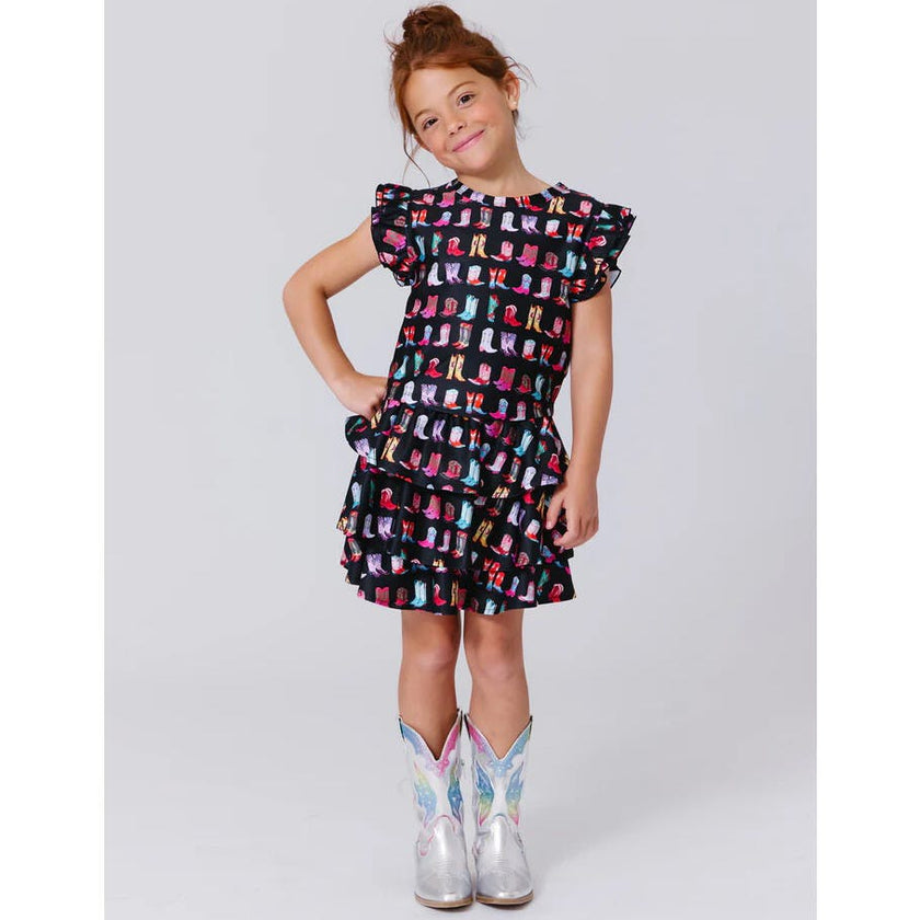 Girls Hi-shine Tiered Skirt