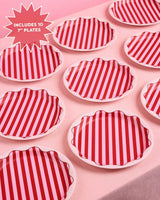 Candy Stripe Plates - 10 paper plates, 9in