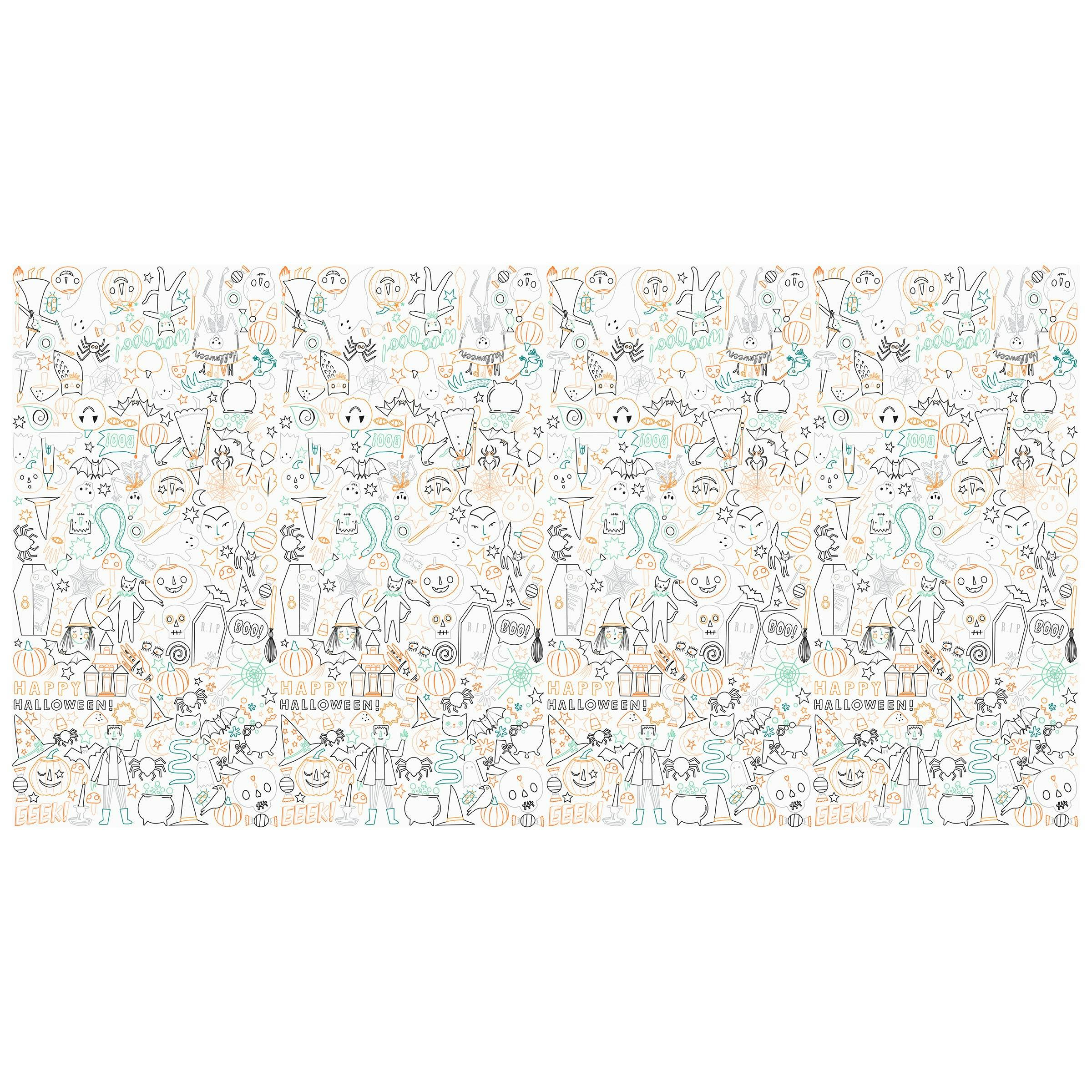 Halloween Color In Activity Tablecloth