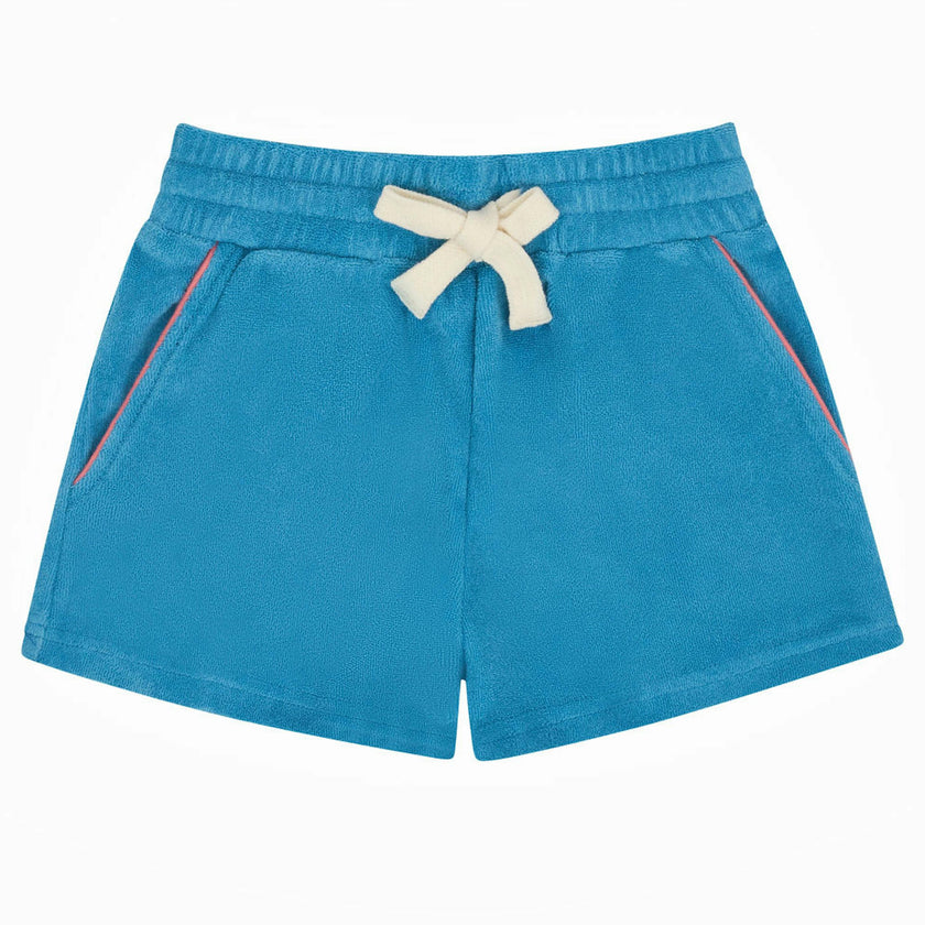 boys cerulean blue french terry short