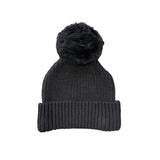 Knit Pom Hat in Charcoal