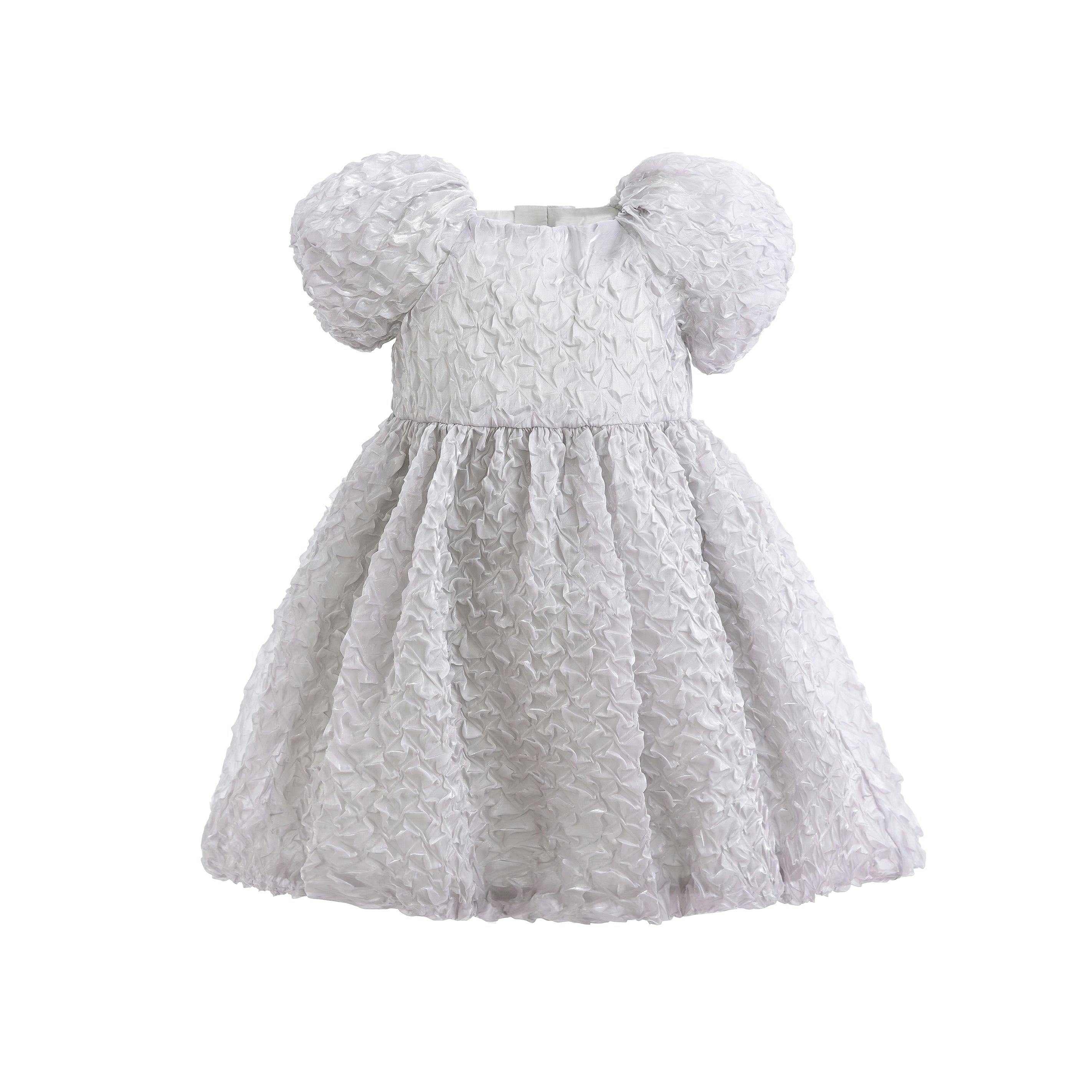 Gray Textured Empire Dress