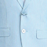 Light Blue Striped Suit Set