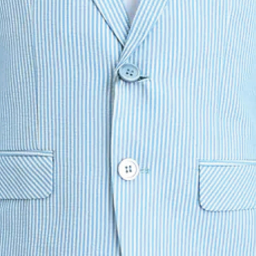 Light Blue Striped Suit Set