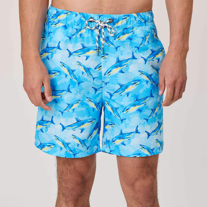 Men's Sustainable Comfort Lined Drawstring Swim Short