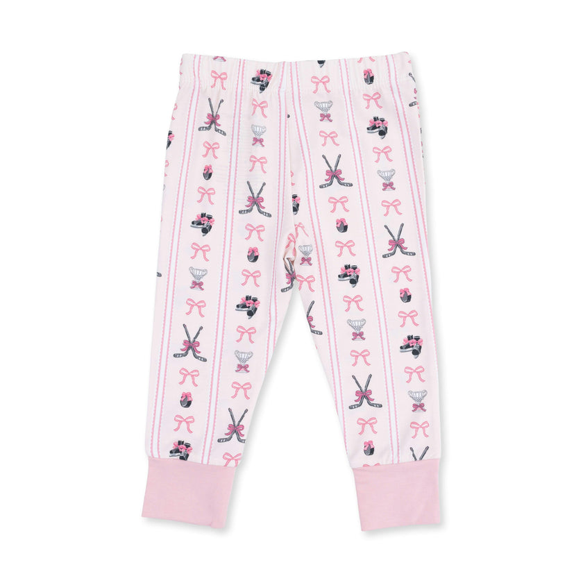 Megan's Bowtiful Hockey Stripe - Long Sleeve Loungewear Set