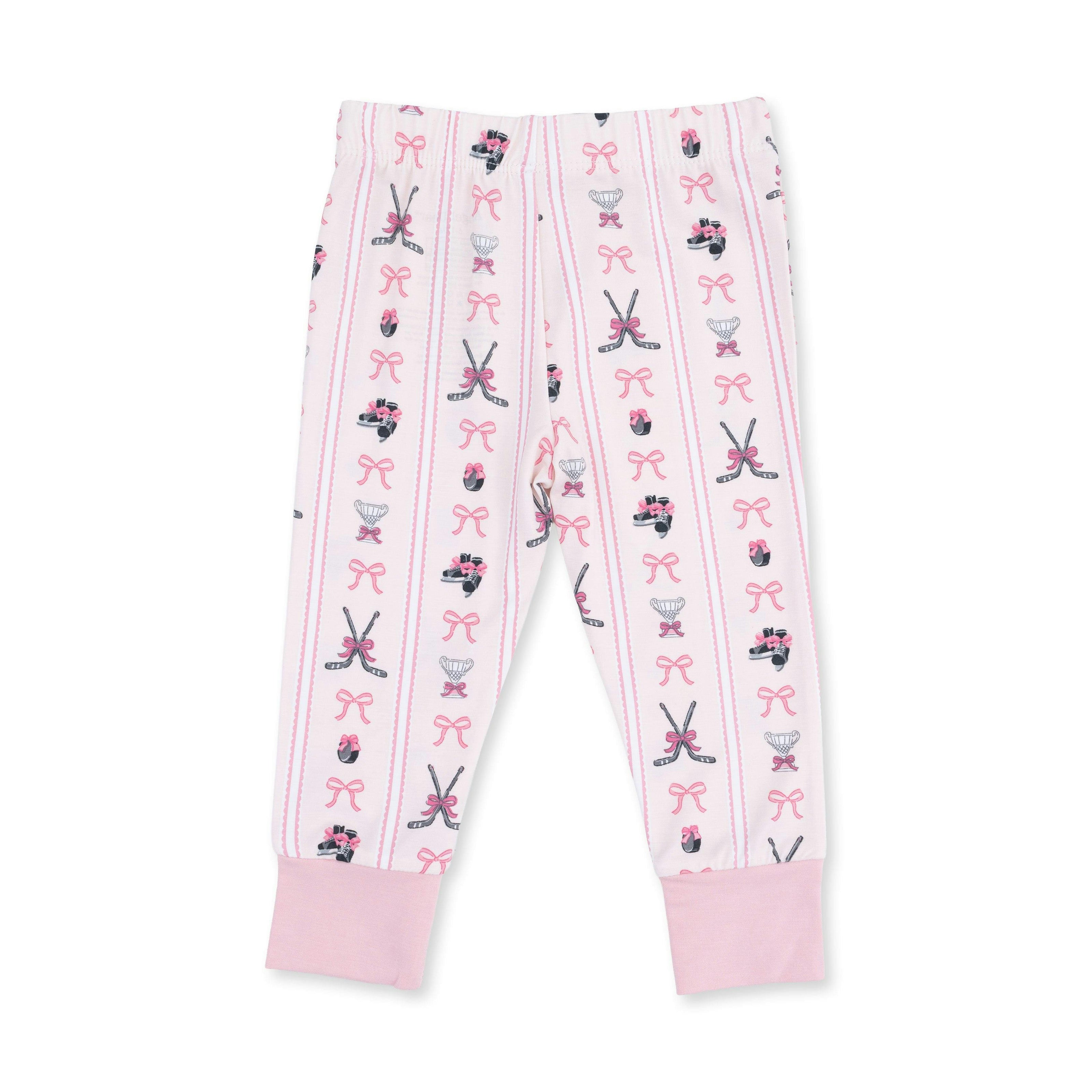 Megan's Bowtiful Hockey Stripe - Long Sleeve Loungewear Set