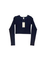 Bea Navy Ribbed Long Sleeve