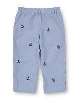 Stripe Fake Fly Pants With Anchors