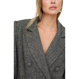 Jakki Tailored Herringbone Print Coat