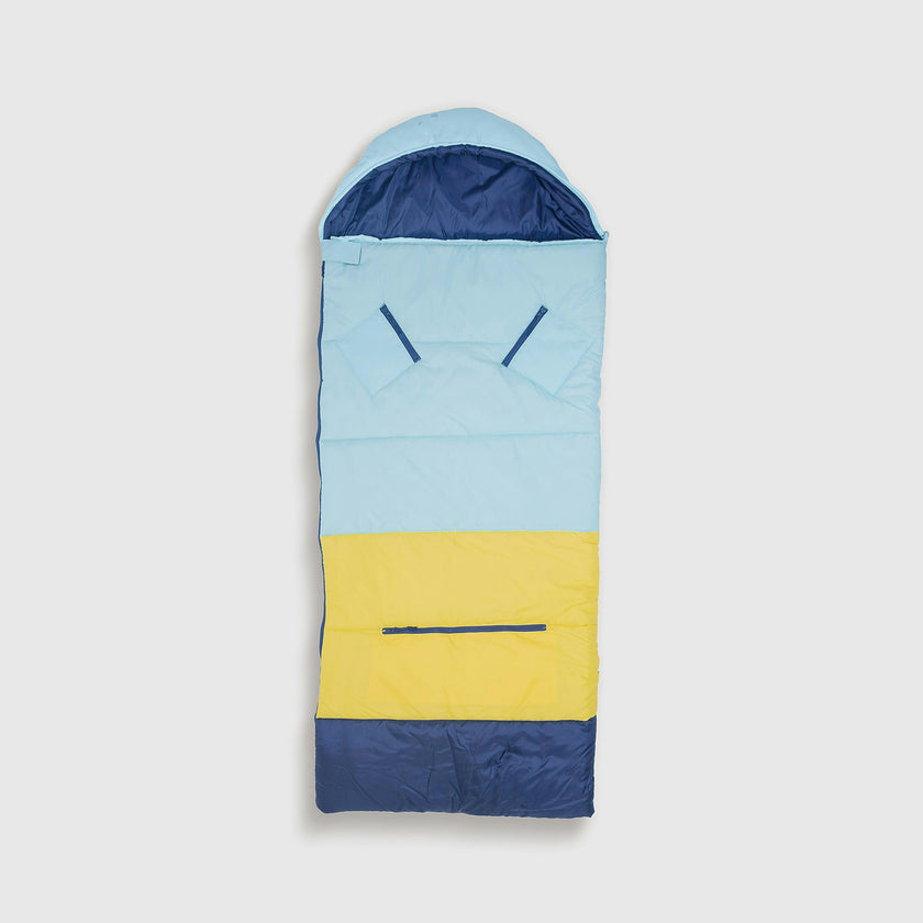Sleep-N-Pack™ – Big Kid Size | Color Block Cali Teal, Buttercup Yellow & Navy Blue