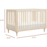 Lolly 3-in-1 Convertible Crib with Toddler Bed Conversion Kit in Washed Natural