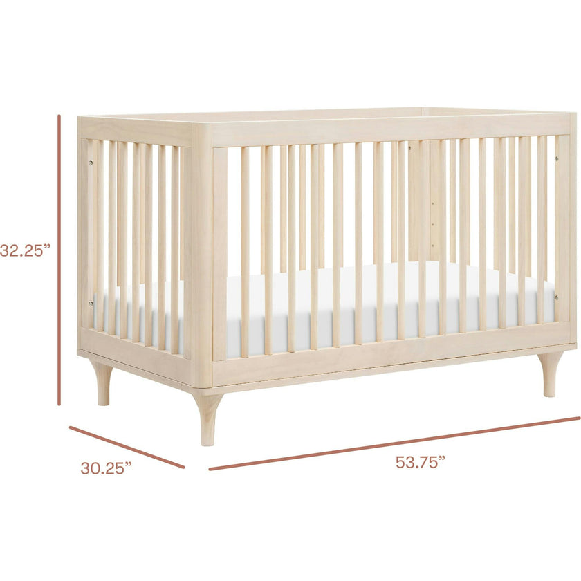 Lolly 3-in-1 Convertible Crib with Toddler Bed Conversion Kit in Washed Natural