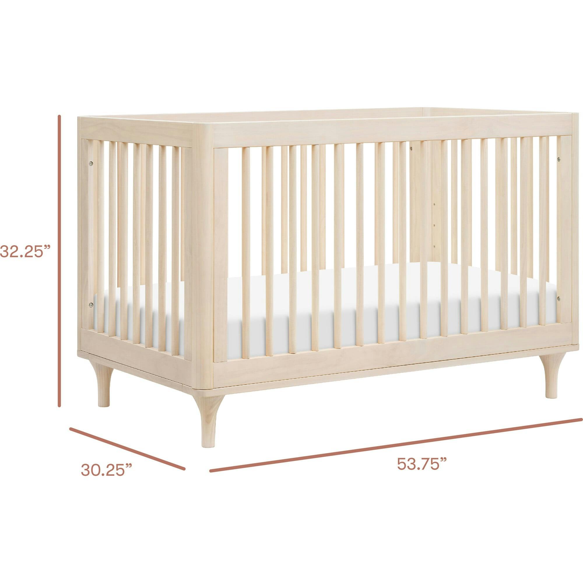 Lolly 3-in-1 Convertible Crib with Toddler Bed Conversion Kit in Washed Natural