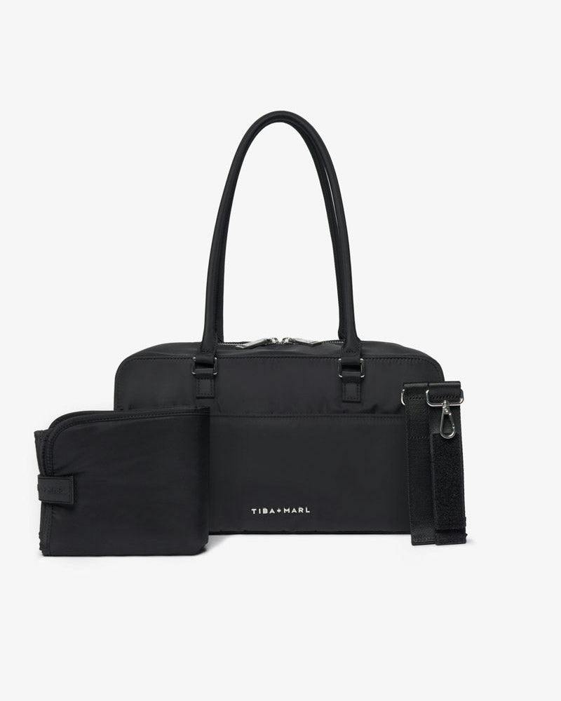 Riley Compact East-West Changing Bag Black Woven