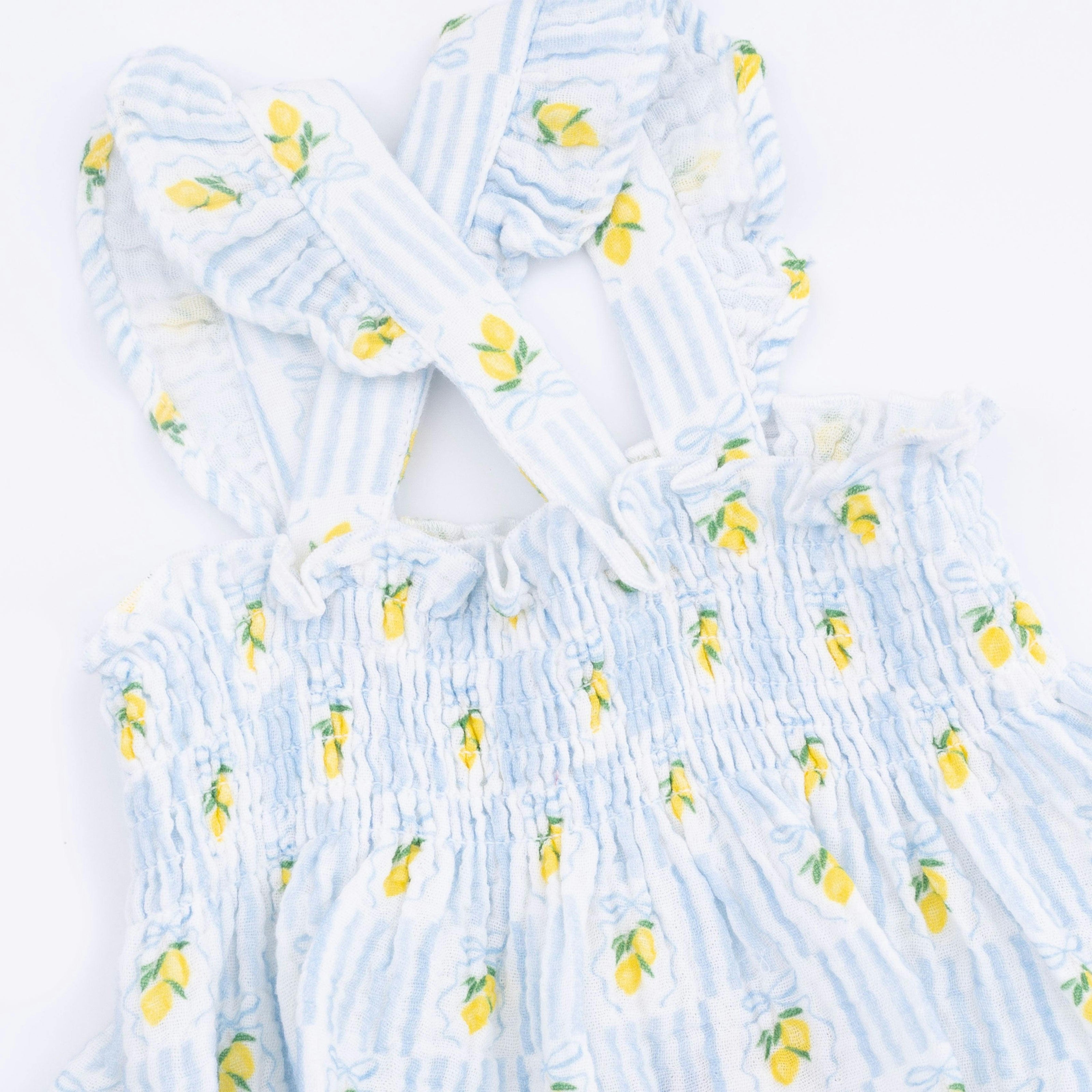 Lovely Lemons - Smocked Top with Bloomer & Sun Hat Set