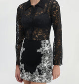 The Ash Skirt - Black with Ivory Lace