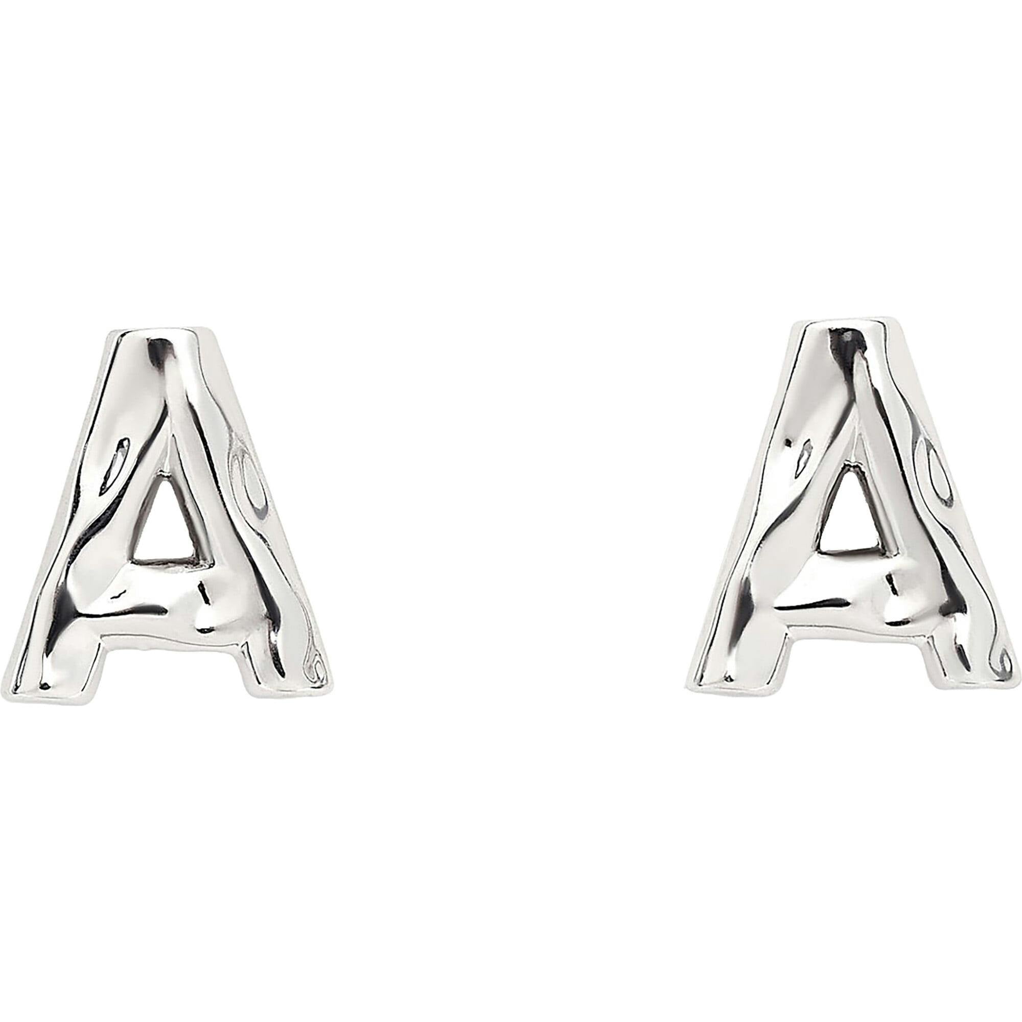 Monogram Studs in Silver