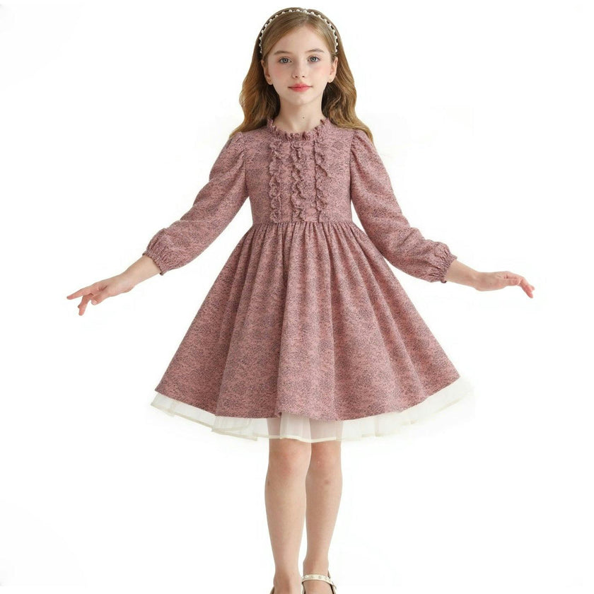 Pink Floral Layered Dress