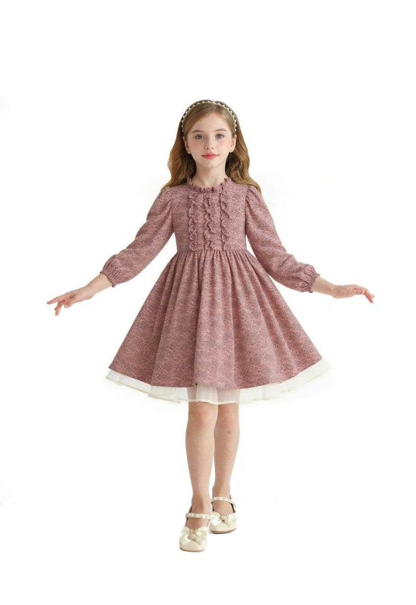Pink Floral Layered Dress