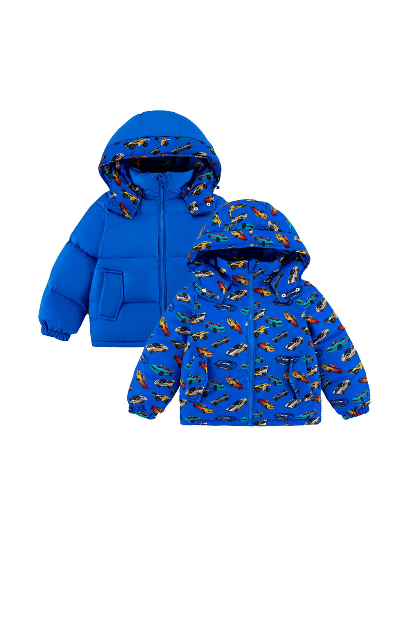 Charlie Heavy Weight Down Puffer Coat, Blue Hot Rod