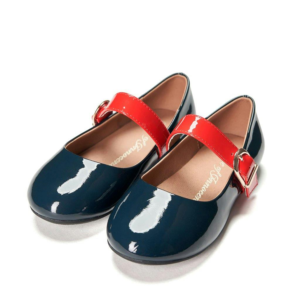 Mindy Glossy Leather Round Toe Mary Jane Shoes