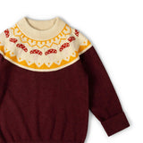 Mushroom Fairisle Knitted Jumper, Brown