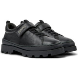 Brutus Velcro Strap Leather Sneakers, Black