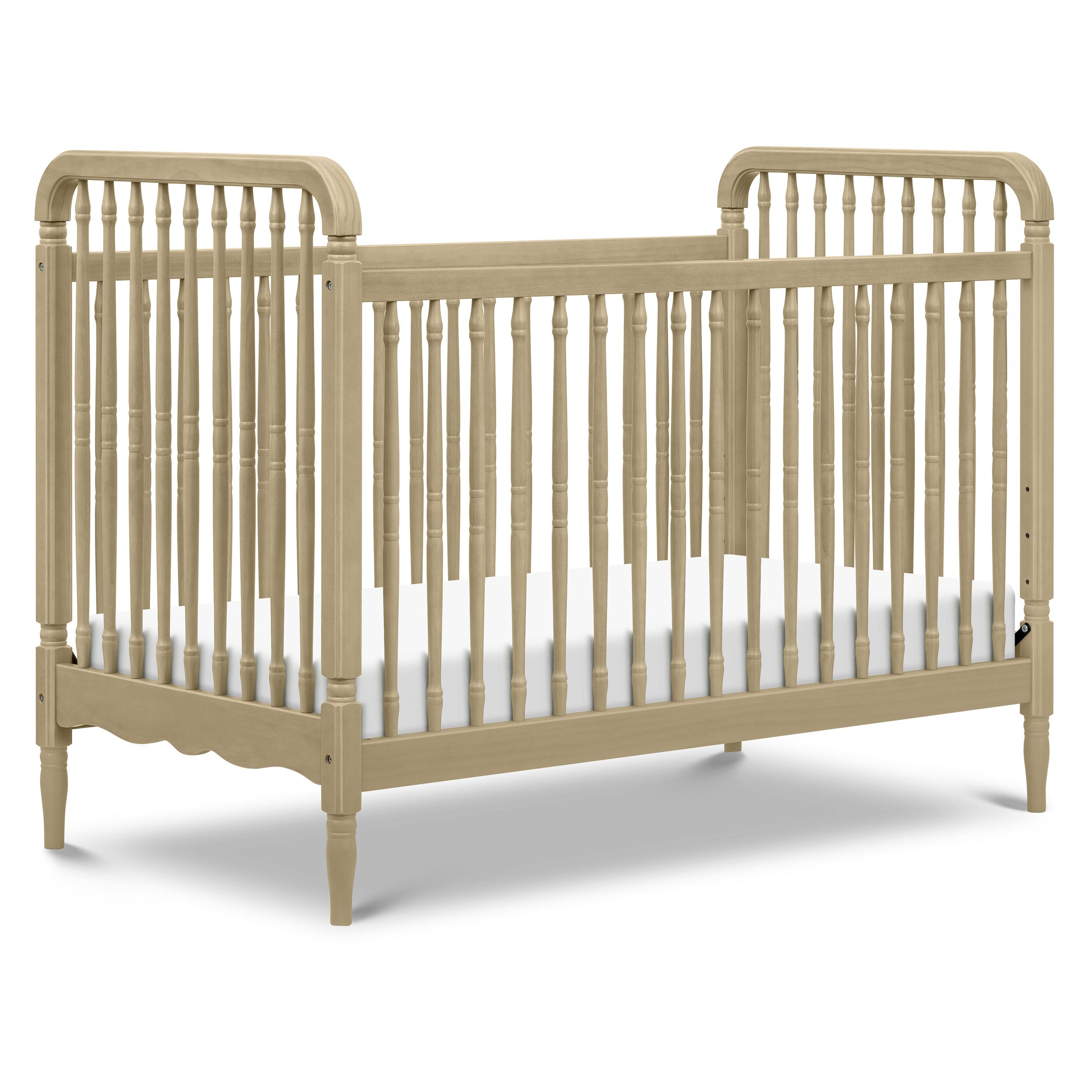 Liberty 3-in-1 Convertible Spindle Crib w/Toddler Bed Conversion Kit in Washed Pine