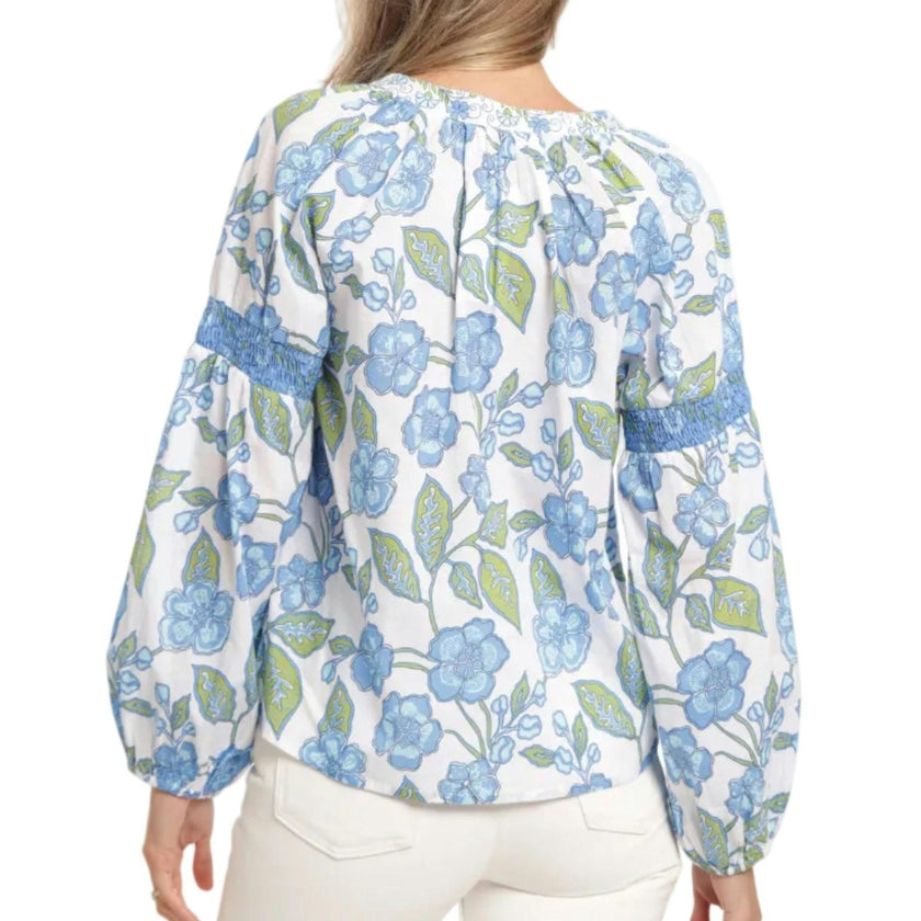 Carlie Blouse - Fleur Bleu