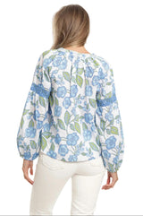 Carlie Blouse - Fleur Bleu