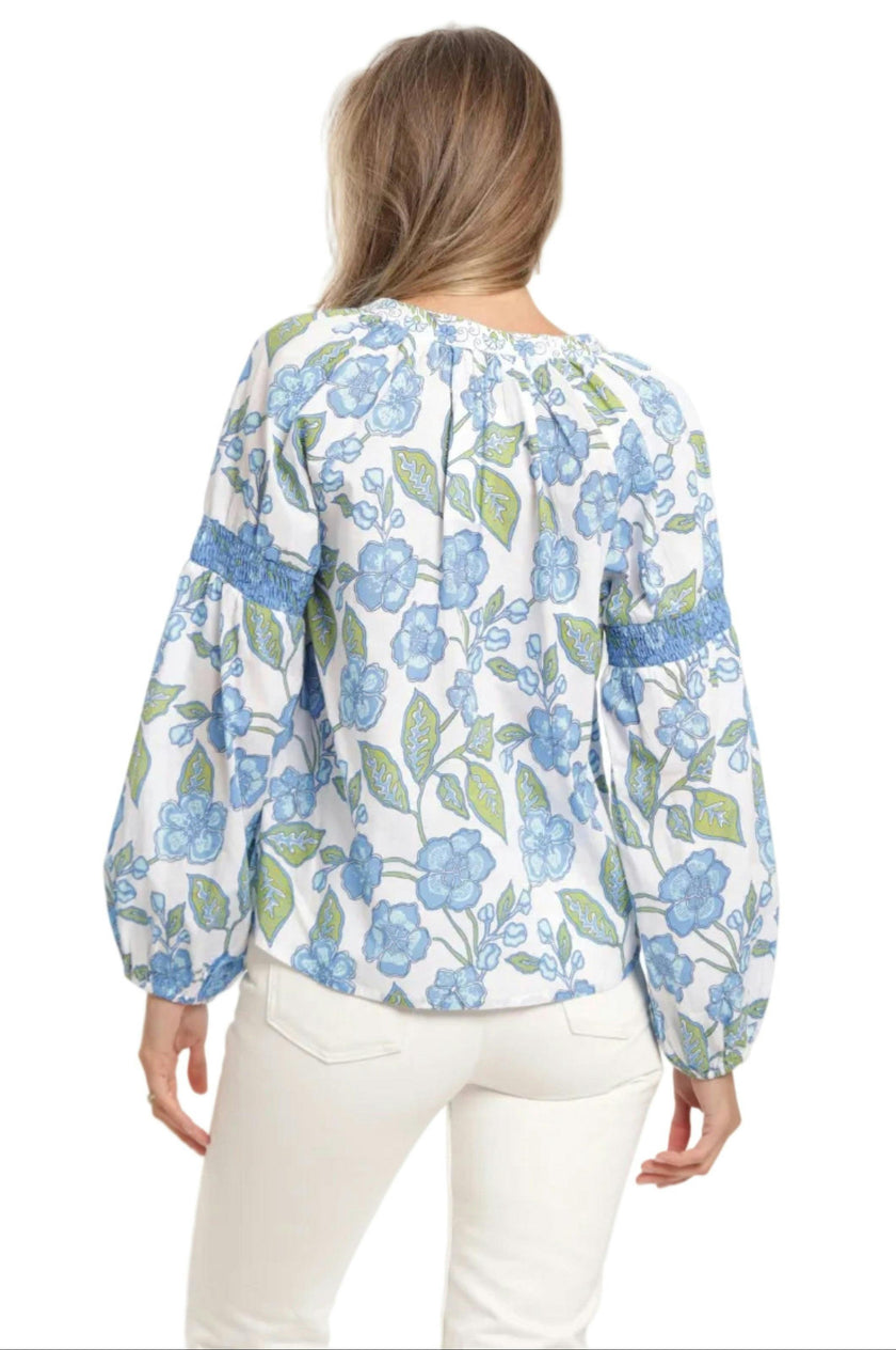 Carlie Blouse in Fleur Bleu