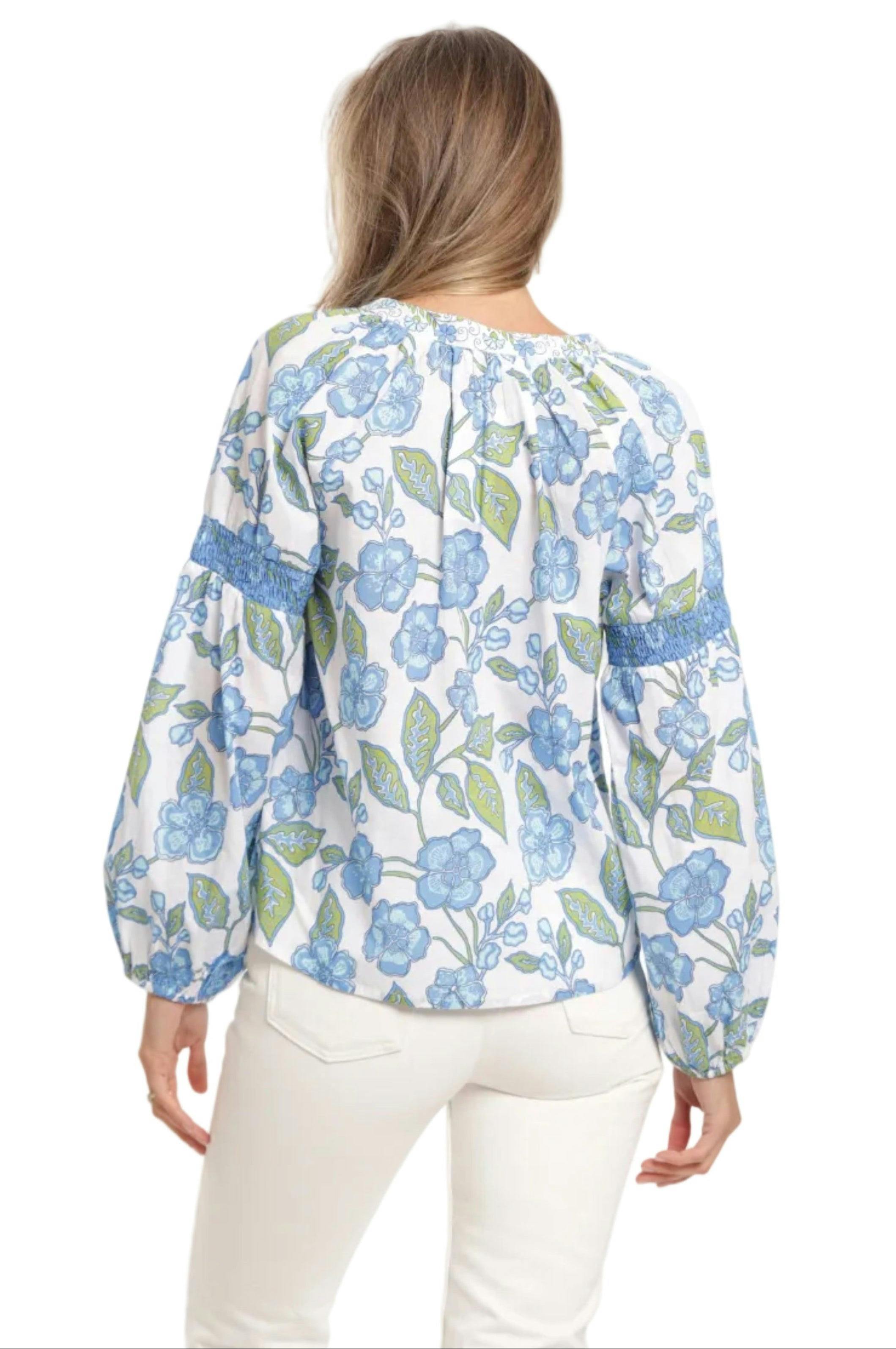 Carlie Blouse - Fleur Bleu