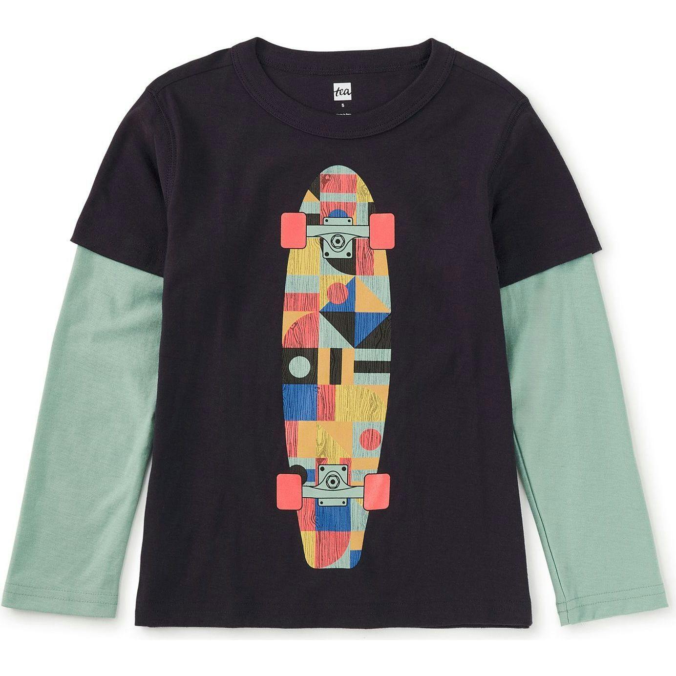 Skateboard Layered Tee, Blue