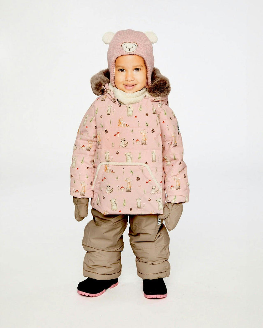 Baby Two Piece Snowsuit Pink Animal Print