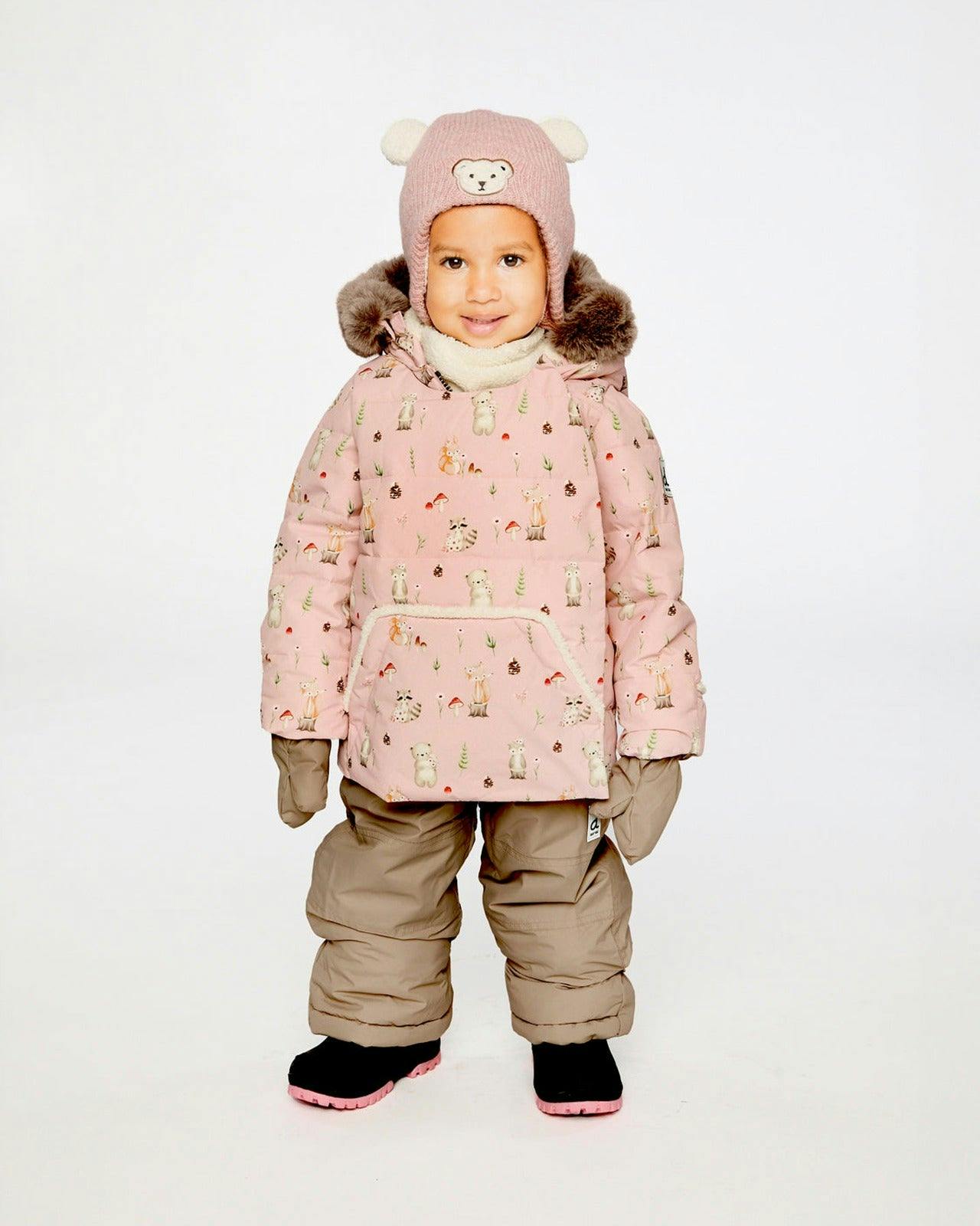 Baby Two Piece Snowsuit Pink Animal Print