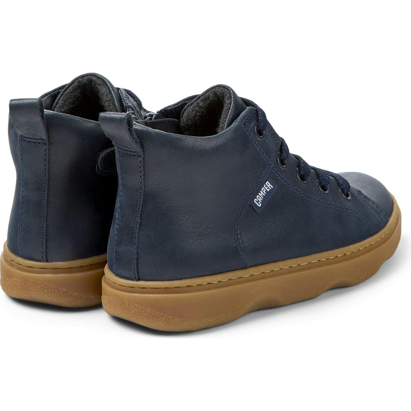 Kiddo Lace Leather Ankle Boots, Navy