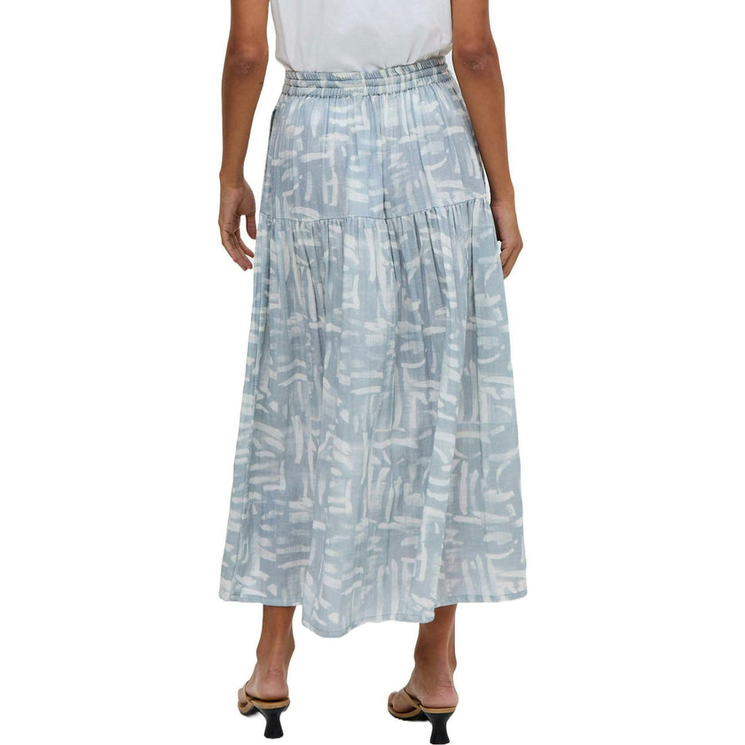 Bonnie Shirred Waist Warhol Print Midi Skirt