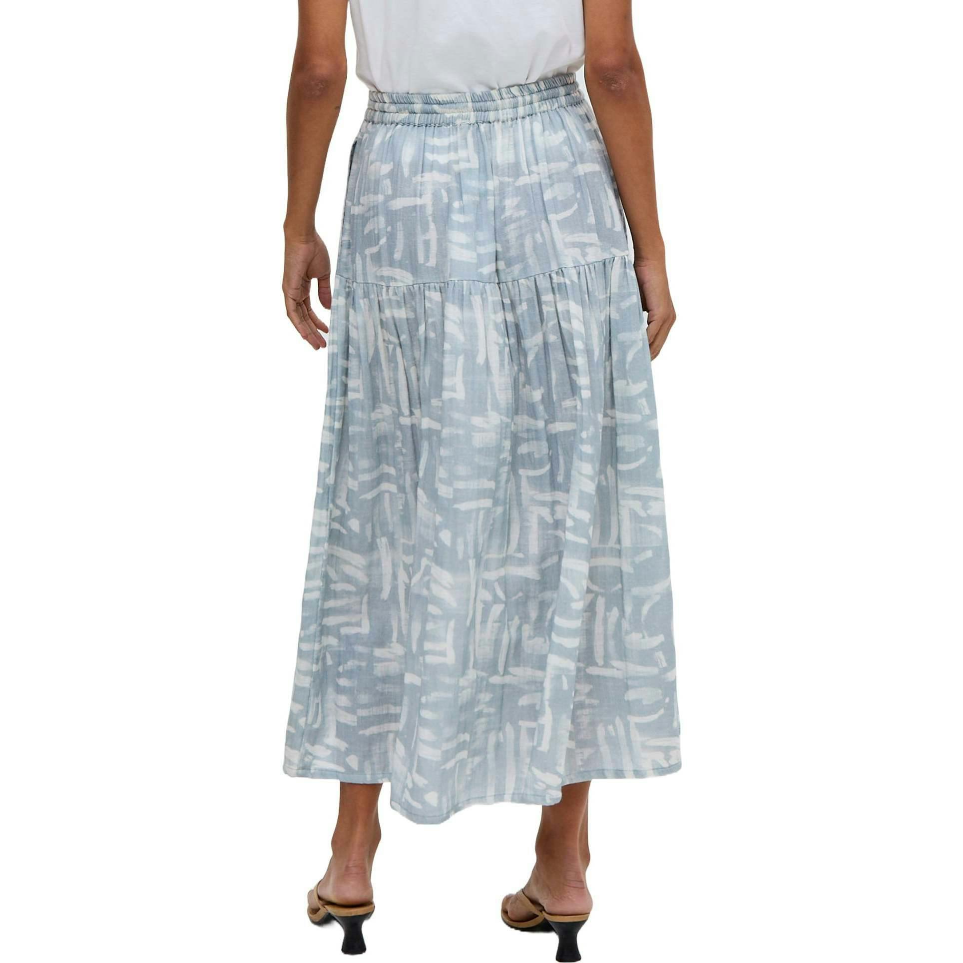 Bonnie Shirred Waist Warhol Print Midi Skirt