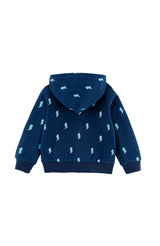 Soft Fleece Zip-up Hoodie, Blue Lightning