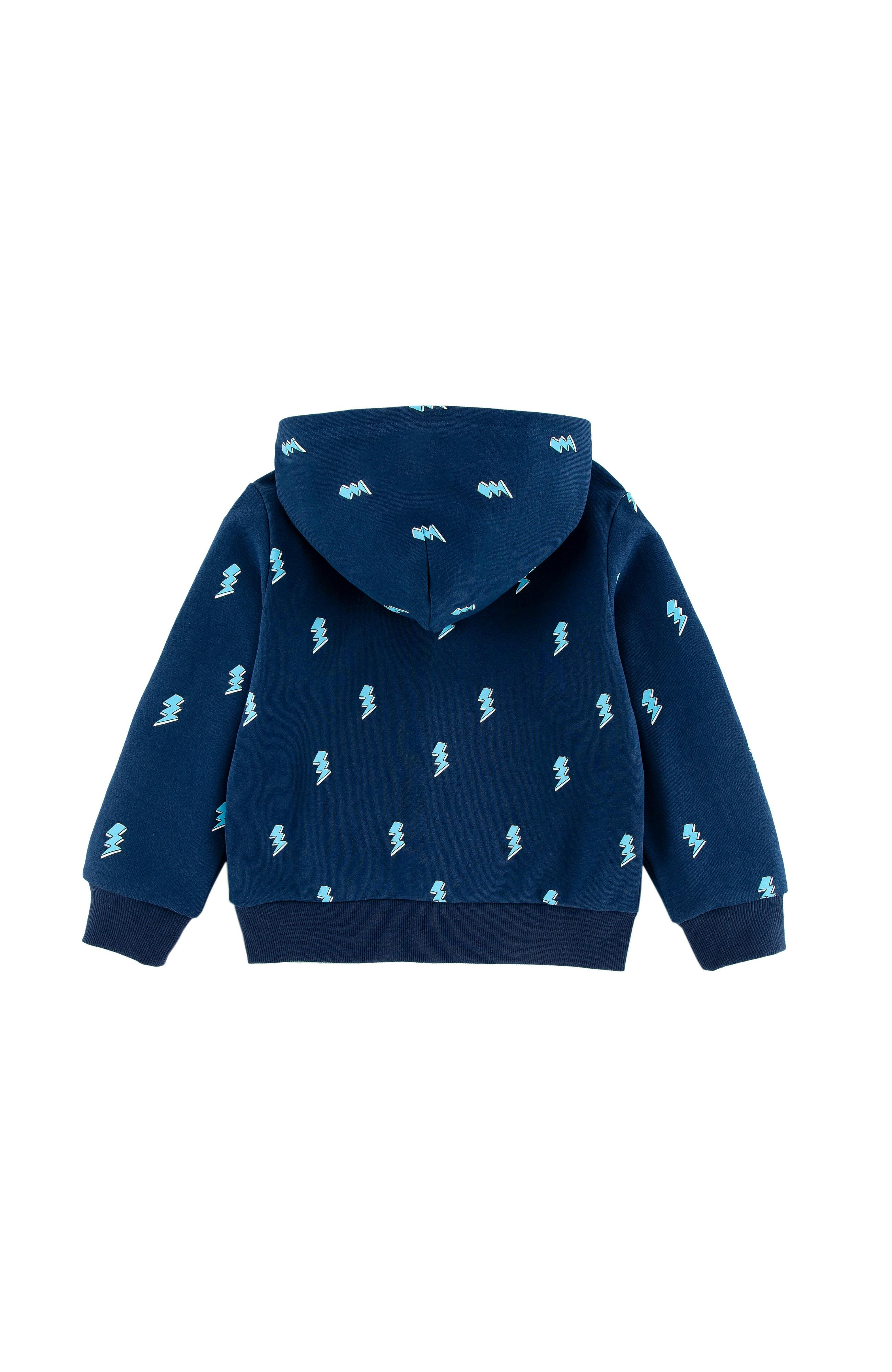 Soft Fleece Zip-up Hoodie, Blue Lightning