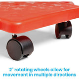 Red Indoor Scooter Board with Safety Handles for Kids Ages 6-12