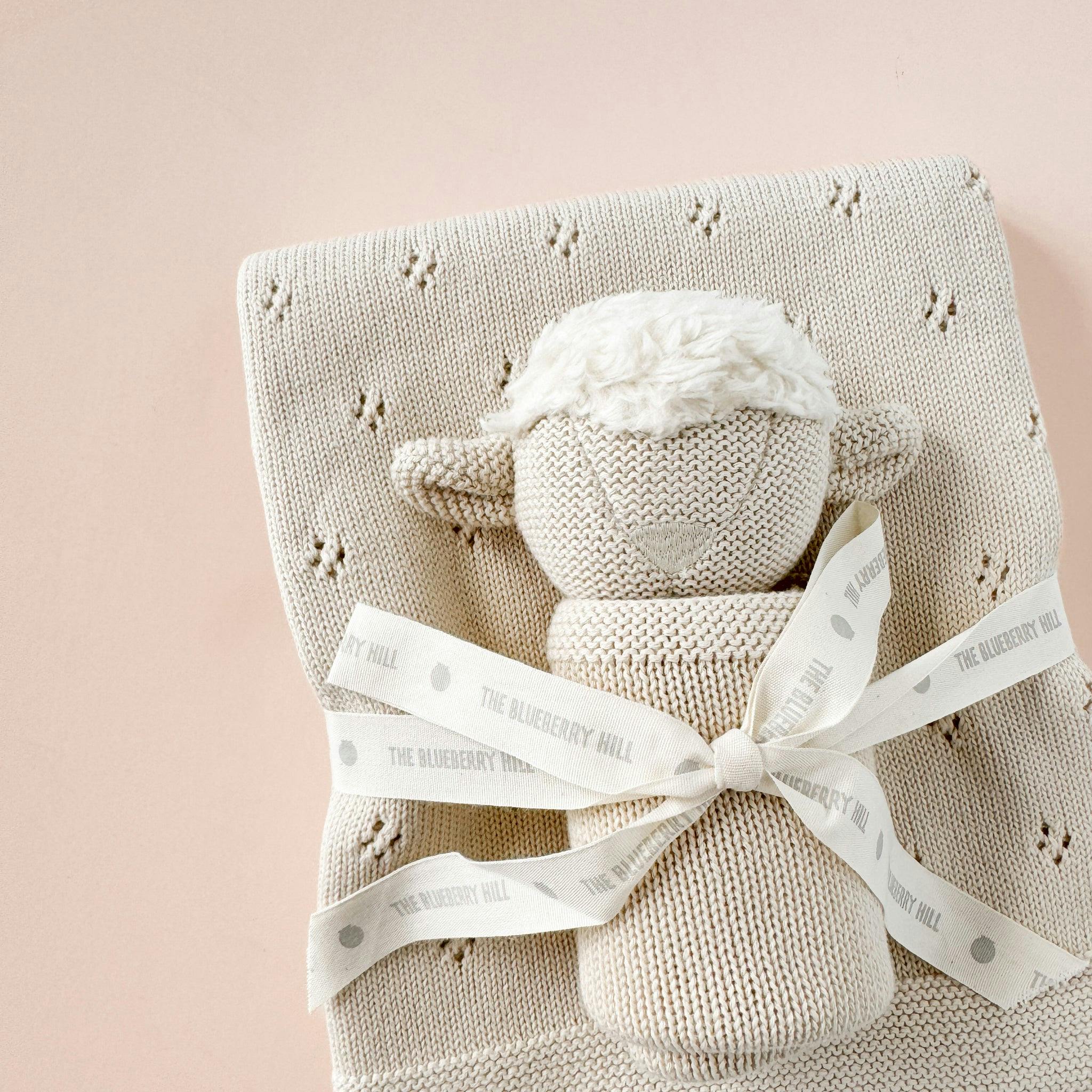Lamb Blanket Lovey Gift Set
