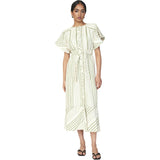 Vienna Pintuck Dress in Garden Stripe