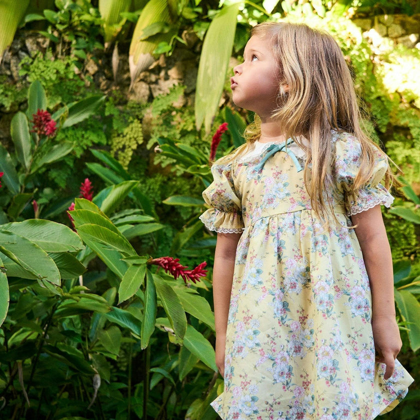 Yellow Floral Willow Girl Dress