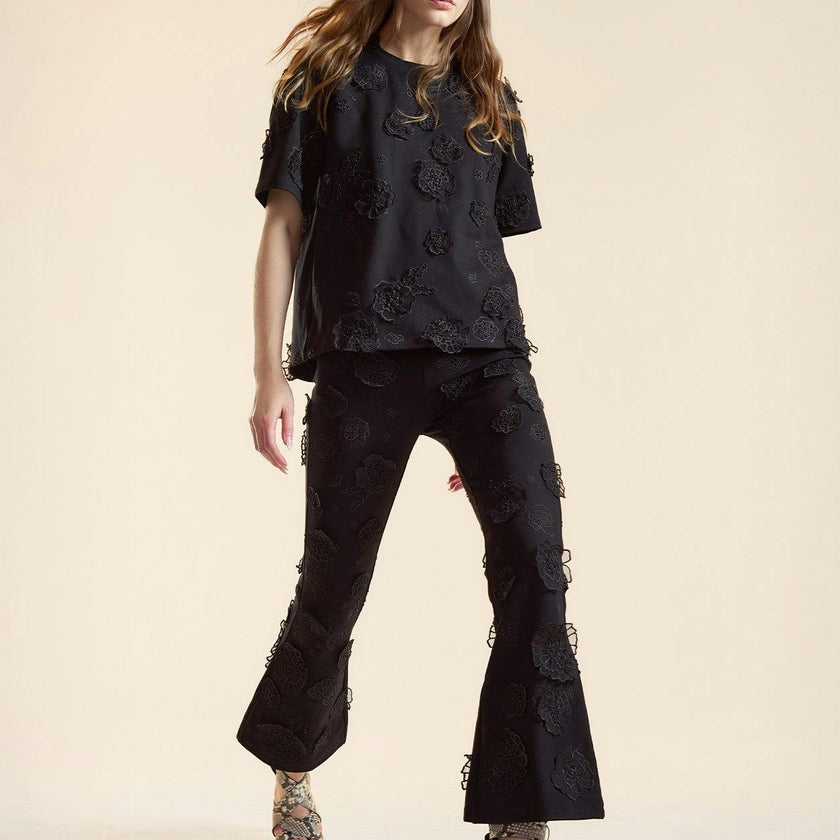 Embroidered Floral Applique Top