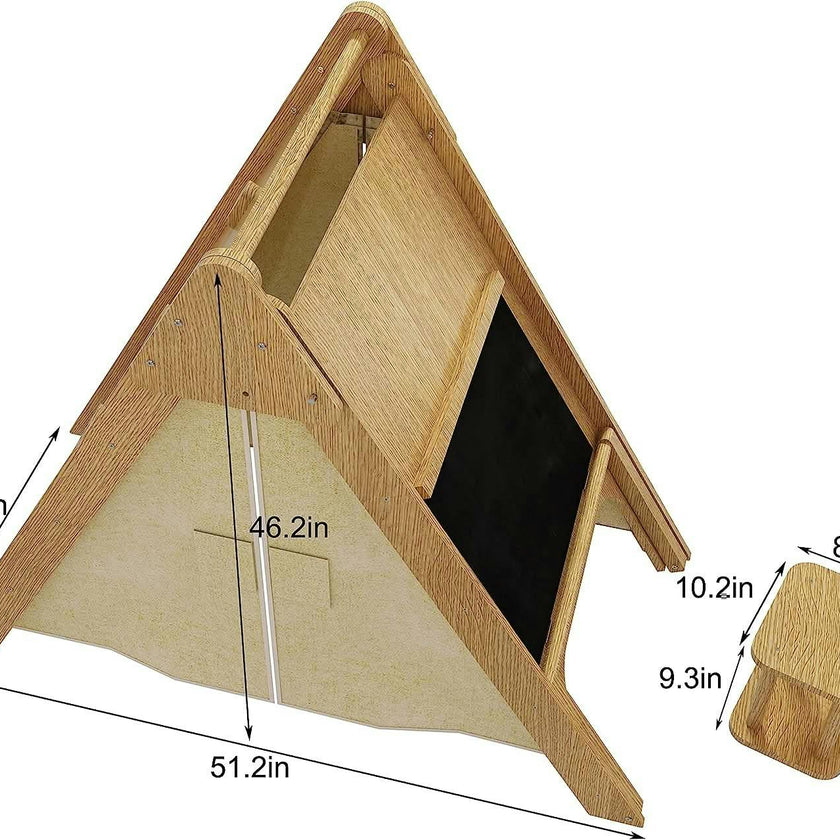 Oak - Wood Learning Tent and Climber with Desk and Chair