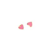 Enamel Pink Heart Stud